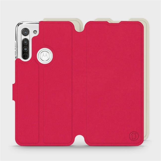 Etui Soft Touch do Motorola Moto G8 - wzór Żywa czerwień z platyną