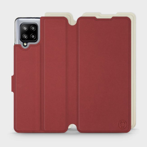 Phone Case Samsung Galaxy A42 - Design Dark Red with Platinum