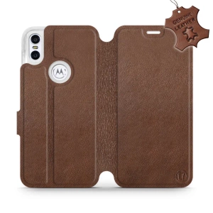 Phone Case Motorola One - Design Brown Leather