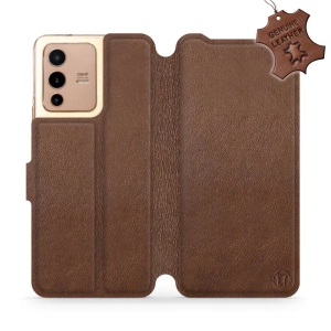 Phone Case Vivo V23 5G - Design Brown Leather