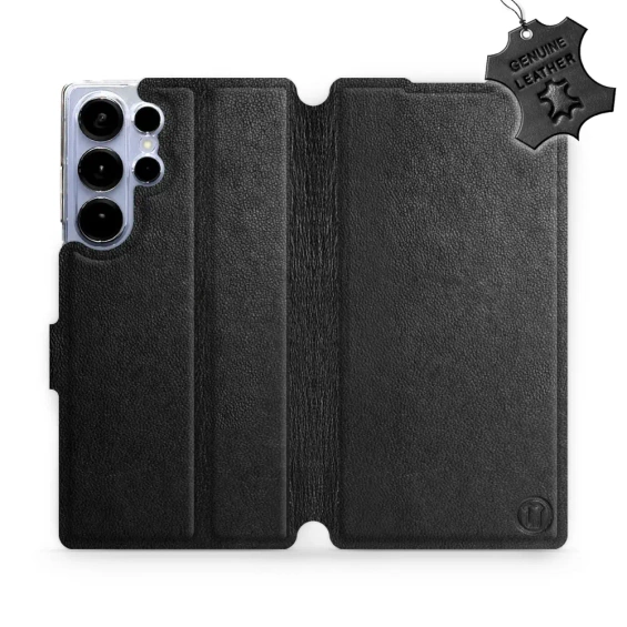 Etui ze skóry naturalnej do Samsung Galaxy S25 Ultra - wzór Black Leather