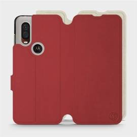 Phone Case Motorola One Vision - Design Dark Red with Platinum