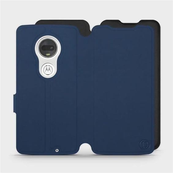 Etui Soft Touch do Motorola Moto G7 Plus - wzór Głęboki granat z czernią
