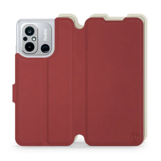 Phone Case Xiaomi Redmi 12C - Design Dark Red with Platinum