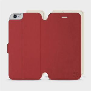 Phone Case Apple iPhone 6s Plus - Design Dark Red with Platinum