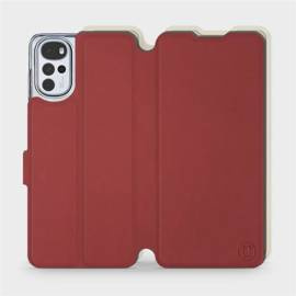 Phone Case Motorola Moto G22 - Design Dark Red with Platinum
