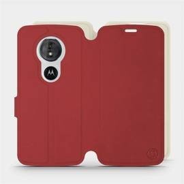 Phone Case Motorola Moto E5 - Design Dark Red with Platinum