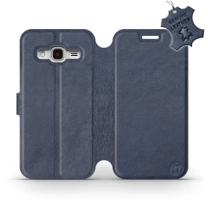 Etui ze skóry naturalnej do Samsung Galaxy J3 2016 - wzór Blue Leather