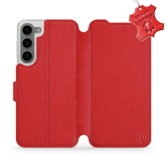 Phone Case Samsung Galaxy S23 Plus - Design Red Leather