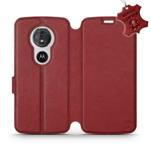 Phone Case Motorola Moto G6 Play - Design Dark Red Leather