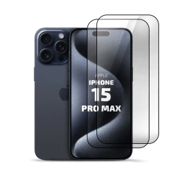 2-Pack Tempered Glass Clear for Apple iPhone 15 Pro Max