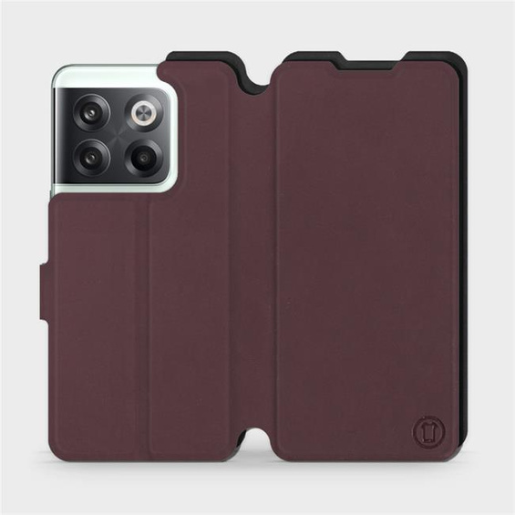Hülle für OnePlus 10T - Farbe Burgund mit Schwarz