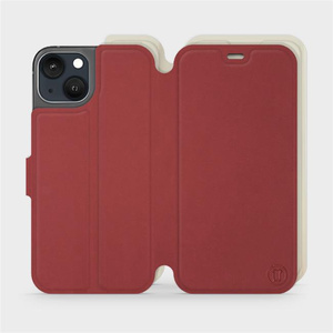 Etui Soft Touch do Apple iPhone 13 - wzór Zachodząca czerwień z platyną
