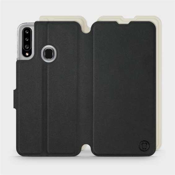 Etui Soft Touch do Samsung Galaxy A20S - wzór Satynowa czerń z platyną