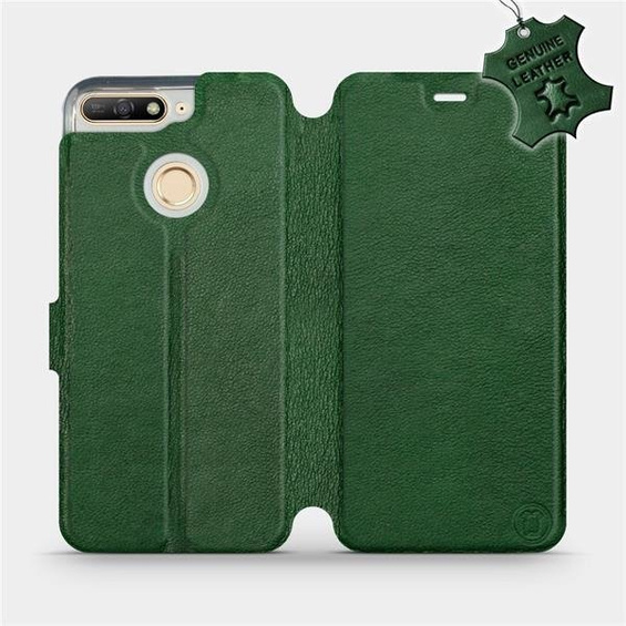 Etui ze skóry naturalnej do Huawei Honor 7A - wzór Green Leather
