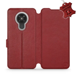 Phone Case Nokia 5.3 - Design Dark Red Leather