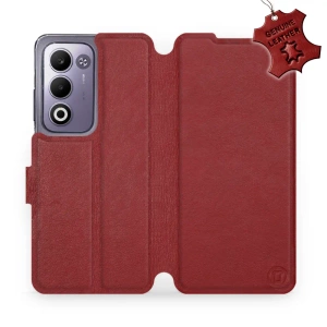 Phone Case OPPO A5m - Design Dark Red Leather