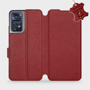 Phone Case Xiaomi Redmi Note 11 Pro 5G - Design Dark Red Leather