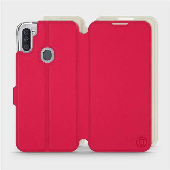 Hülle für Samsung Galaxy M11 - Farbe Rot mit Platin