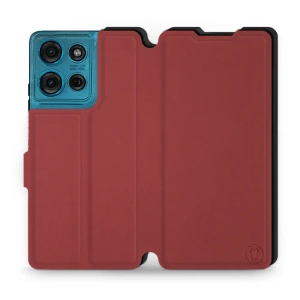 Hülle für Motorola Moto G75 5G - Farbe Dunkelrot mit Schwarz