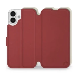Phone Case Apple iPhone 16 Plus - Design Dark Red with Platinum