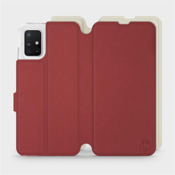 Phone Case Samsung Galaxy A51 - Design Dark Red with Platinum
