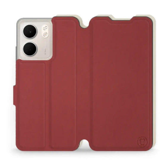 Hülle für OPPO A5x - Farbe Dunkelrot mit Platin