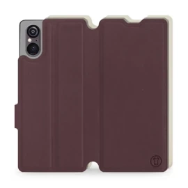 Phone Case Sony Xperia 5 V - Design Burgundy with Platinum