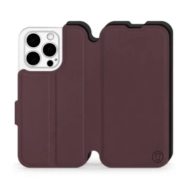 Phone Case Apple iPhone 15 Pro - Design Burgundy with Black