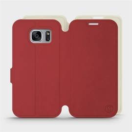 Phone Case Samsung Galaxy S7 Edge - Design Dark Red with Platinum