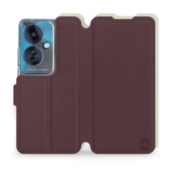 Etui Soft Touch do OPPO Reno 11F - wzór Matowy burgund z platyną
