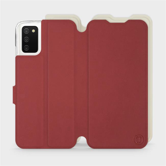 Phone Case Samsung Galaxy A03S - Design Dark Red with Platinum