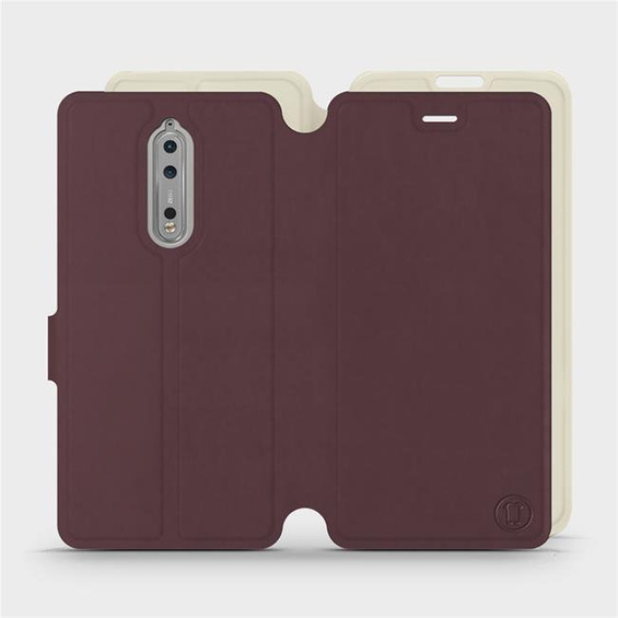 Phone Case Nokia 8 - Design Burgundy with Platinum