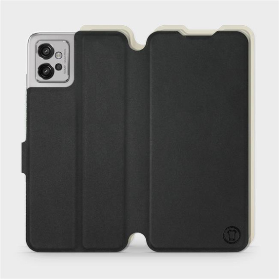 Etui Soft Touch do Motorola Moto G32 - wzór Satynowa czerń z platyną