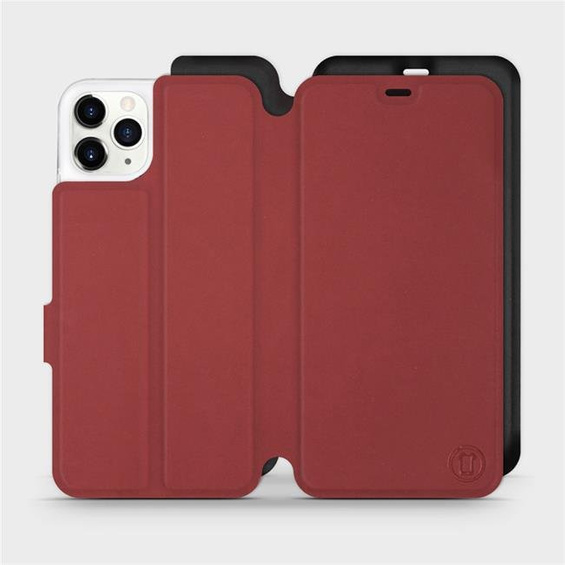 Phone Case Apple iPhone 11 Pro Max - Design Dark Red with Black