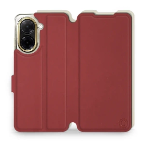 Hülle für Xiaomi Redmi A5 - Farbe Dunkelrot mit Platin