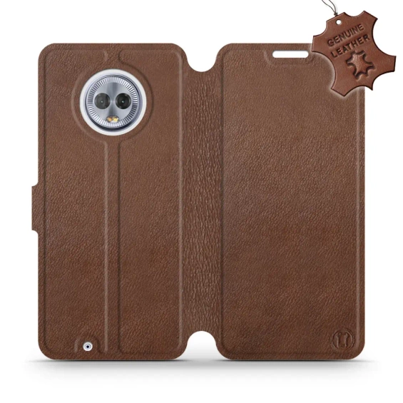 Phone Case Motorola Moto G6 - Design Brown Leather