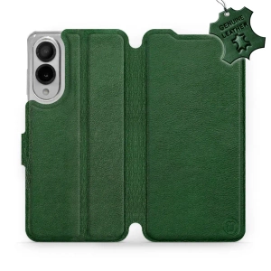 Etui ze skóry naturalnej do Samsung Galaxy S25 Edge - wzór Green Leather