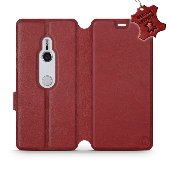 Phone Case Sony Xperia XZ3 - Design Dark Red Leather