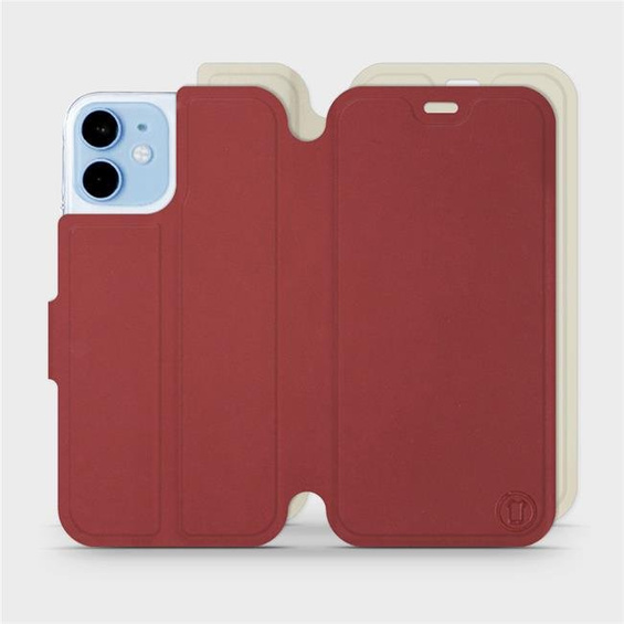 Phone Case Apple iPhone 12 mini - Design Dark Red with Platinum
