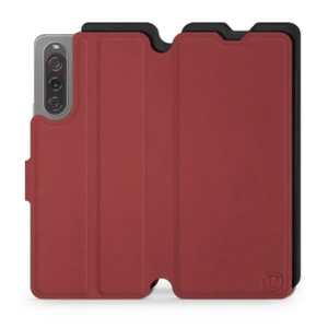 Hülle für Sony Xperia 10 V - Farbe Dunkelrot mit Schwarz