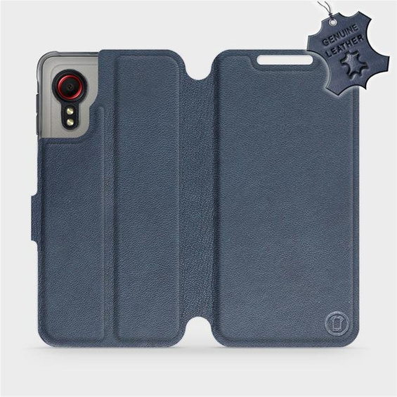 Etui ze skóry naturalnej do Samsung Galaxy Xcover 5 - wzór Blue Leather
