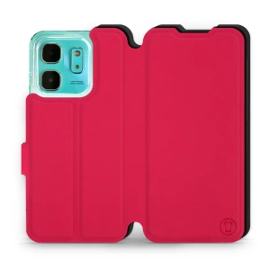Etui Soft Touch do Infinix HOT 50i - wzór Żywa czerwień z czernią