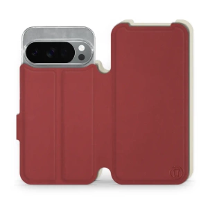 Phone Case Google Pixel 10 Pro - Design Dark Red with Platinum