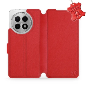 Etui ze skóry naturalnej do OnePlus 13R - wzór Red Leather