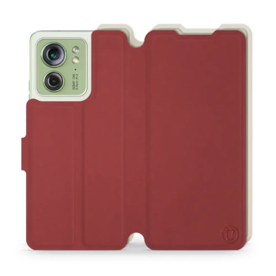 Phone Case Motorola Edge 40 - Design Dark Red with Platinum