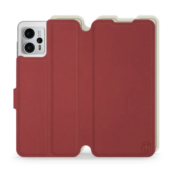 Phone Case Motorola Moto G23 - Design Dark Red with Platinum