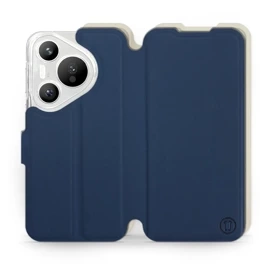 Etui Soft Touch do Huawei Pura 70 - wzór Głęboki granat z platyną