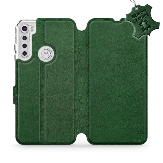 Phone Case Motorola One Fusion Plus - Design Green Leather