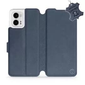 Phone Case Motorola Moto G73 5G - Design Blue Leather